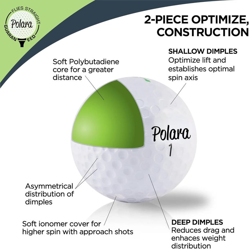 Polara XD Extra Distance Self-Correcting Golf Balls - 12 Pack - Image 3